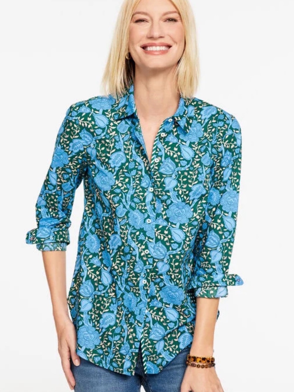 Talbots MODERN CLASSIC SHIRT - LEAFY FLORAL